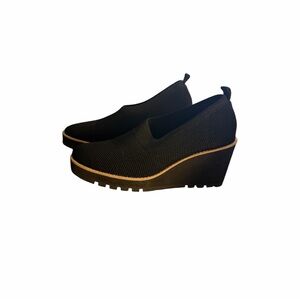 Eileen Fisher Black Wedge Shoes | Comfortable Minimalist Style | Women’s 10